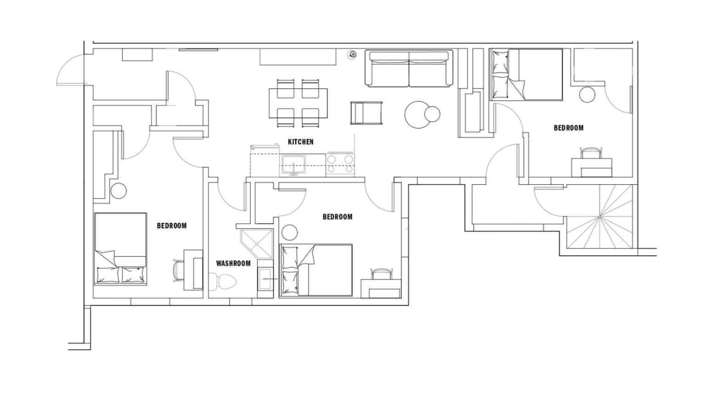 commodore 3 bed floorplan fitted